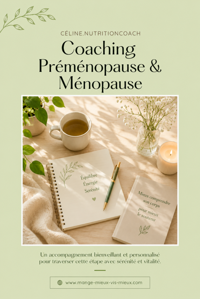 Illustration du Coaching Préménopause & Ménopause – suivi personnalisé, séances visio et programme nutritionnel adapté.