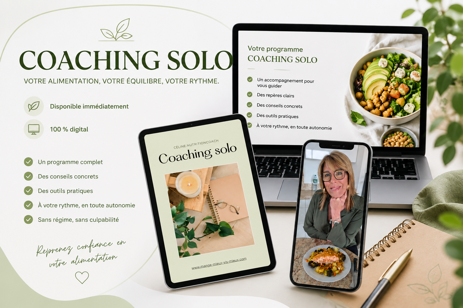 Aperçu du Coaching Solo de Céline Nutrition Coach