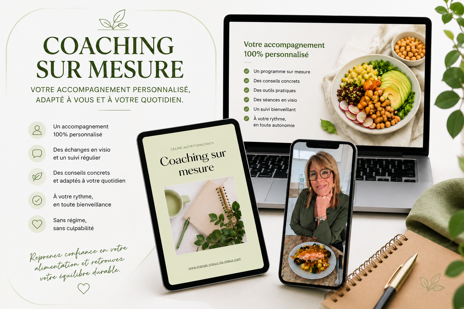 Aperçu du Coaching Sur mesure de Céline Nutrition Coach