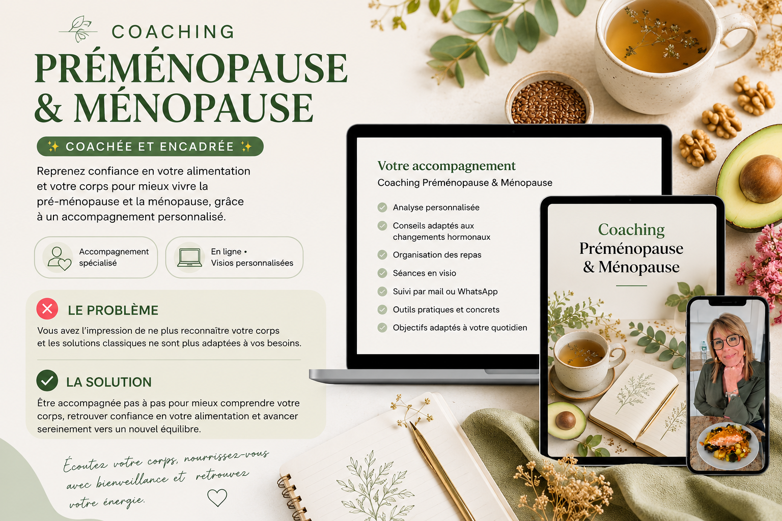 Aperçu du Coaching Préménopause et Ménopause de Céline Nutrition Coach